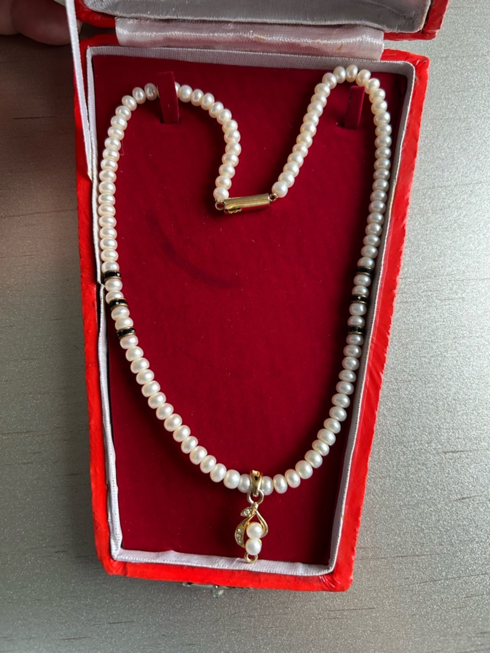 Pearl Drop Necklace with Gold Accent Elegant and Beautiful— MOTHERS DAY GIFT